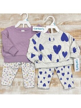 Bundle of 2 Carter's Baby Girl Outfit Sets in Size 6 Months NWT